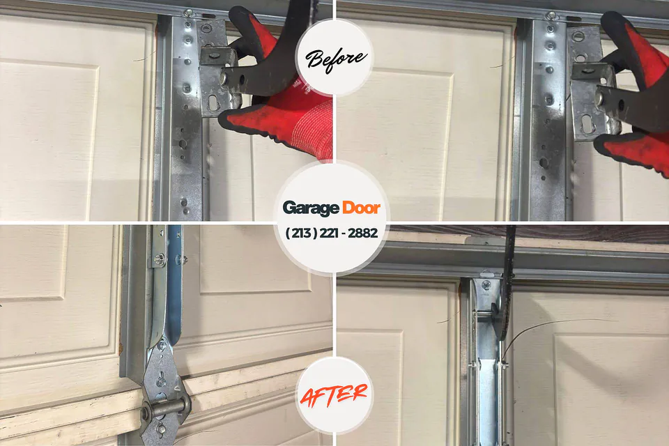 Before and after: garage door repair Humansville, MO